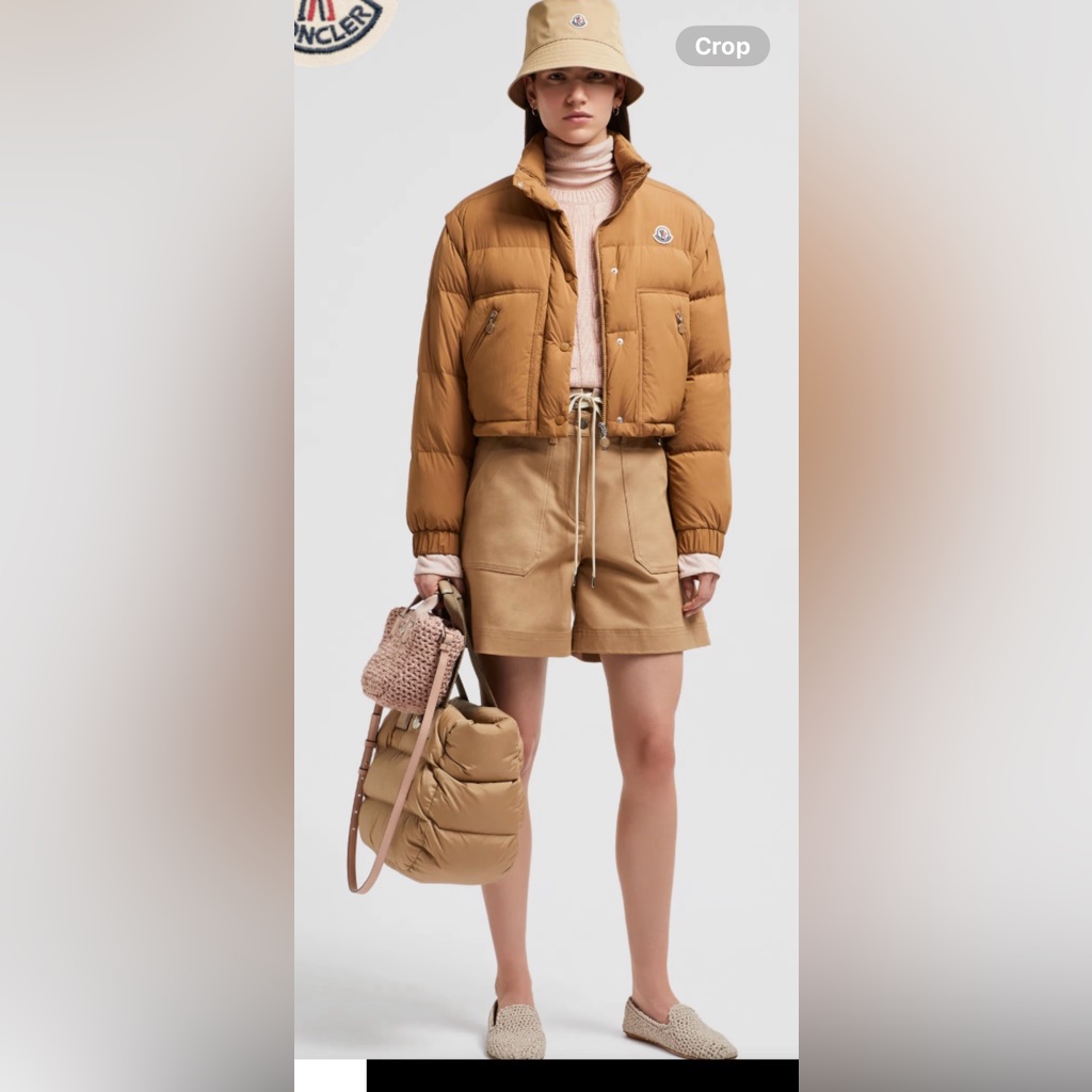 Moncler Tan Cargo Shorts Tailored Mid-Length Nwt